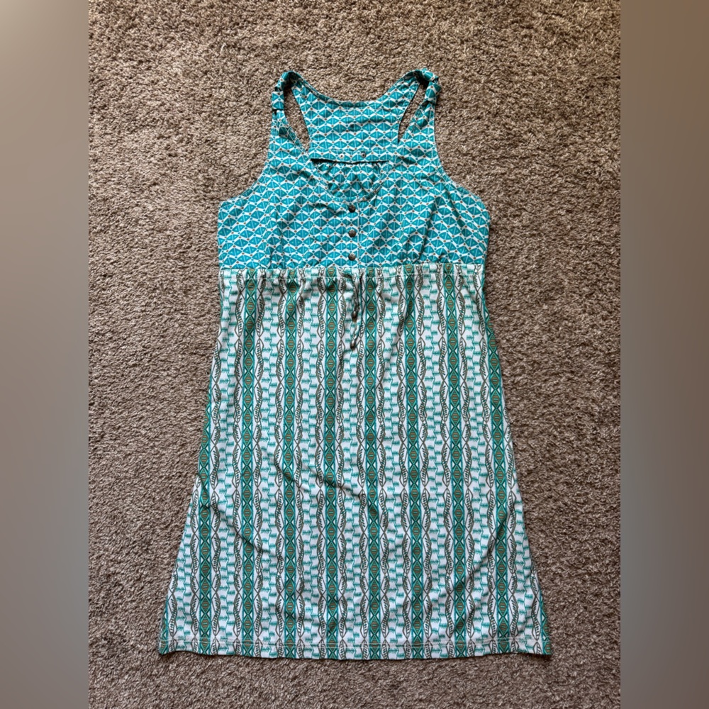 Athleta Blue and White Halter Sundress